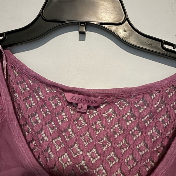 NWT John Mark Womens Size L Purple Tank Top Blouse  with Lining Lace - Picture 2 of 7